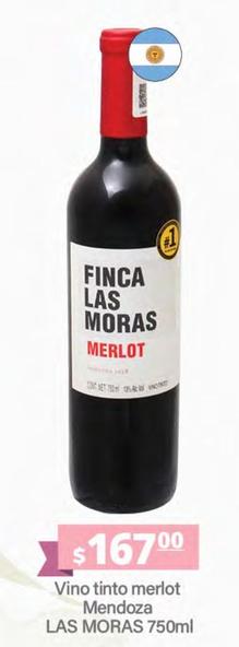 Oferta de Las Moras - Vino Tinto Merlot Mendoza por $167 en La Comer