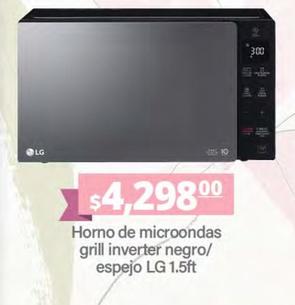 Oferta de Lg - Horno De Microondas Grill Inverter Negro/ Espejo por $4298 en La Comer