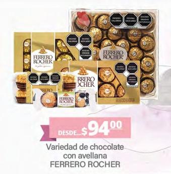 Oferta de Ferrero Rocher - Variedad De Chocolate Con Avellana  por $94 en La Comer