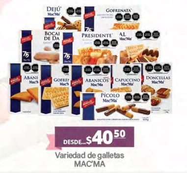 Oferta de Mac'ma - Variedad De Galletas por $40.5 en La Comer