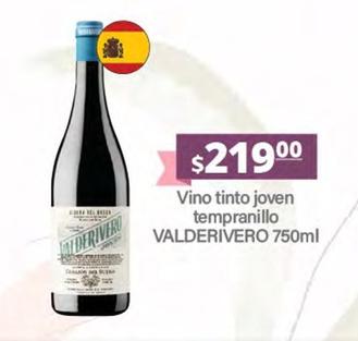 Oferta de Valderivero - Vino Tinto Joven Tempranillo por $219 en La Comer