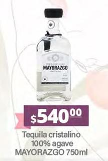 Oferta de Mayorazgo - Tequila Cristalino 100% Agave por $540 en La Comer