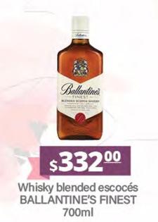 Oferta de Ballantine's - Whisky Blended Escocés Finest por $332 en La Comer