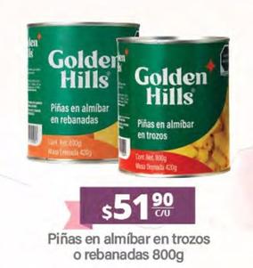 Oferta de Golden Hills - Piñas En Almíbar En Trozos O Rebanadas por $51.9 en La Comer