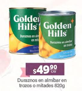 Oferta de Golden Hills - Duraznos En Almíbar En Trozos O Mitades por $49.9 en La Comer