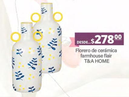 Oferta de T&A Home - Florero De Cerámica Farmhouse Flair  por $278 en La Comer