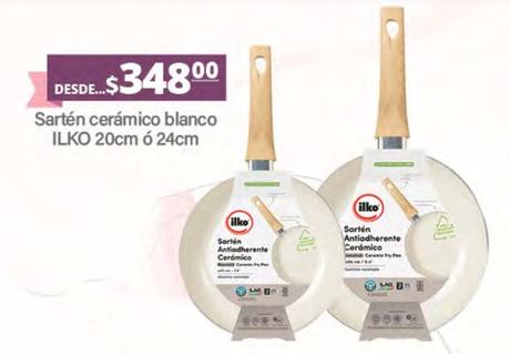 Oferta de Ilko - Sartén Cerámico Blanco 20Cm Ó 24Cm por $348 en La Comer