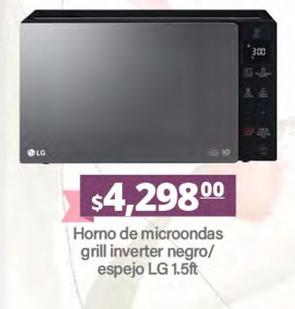 Oferta de Lg - Horno De Microondas Grill Inverter Negro/Espejo por $4298 en La Comer