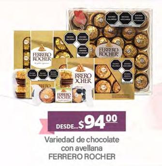 Oferta de Ferrero Rocher - Variedad De Chocolate Con Avellana por $94 en La Comer