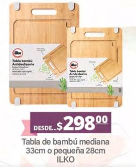 Oferta de Ilko - Tabla De Bambú Mediana 33Cm O Pequeña 28Cm  por $298 en La Comer