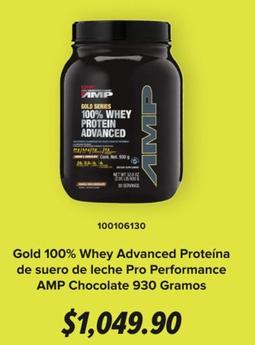 Oferta de Gnc - Gold 100% Whey Advanced Proteína De Suero De Leche Pro Performance AMP Chocolate por $1049.9 en GNC