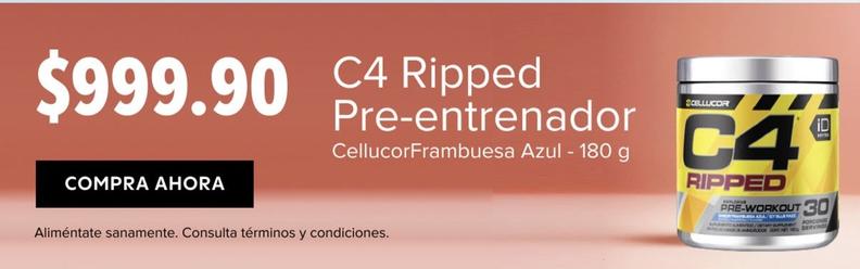 Oferta de CellucorFrambuesa Azul - C4 Ripped Pre-Entrenador por $999.9 en GNC
