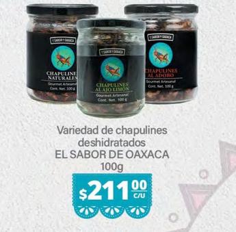Oferta de El Sabor De Oaxaca - Variedad De Chapulines Deshidratados por $211 en La Comer