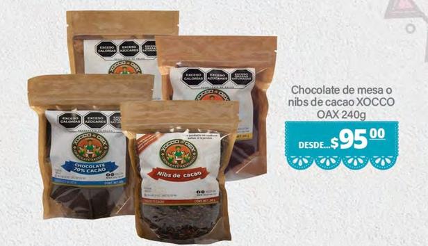 Oferta de Xocco Oax - Chocolate De Mesa O Nibs De Cacao por $95 en La Comer