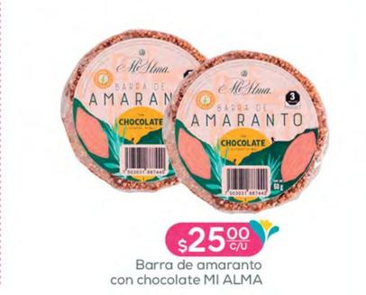Oferta de Mi Alma - Barra De Amaranto Con Chocolate  por $25 en Fresko