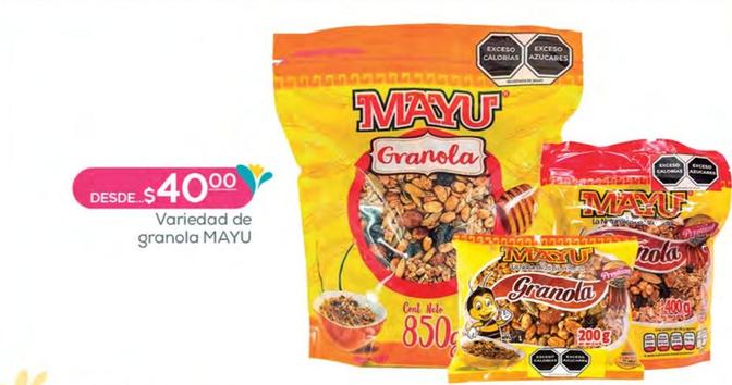 Oferta de Mayu - Variedad De Granola  por $40 en Fresko