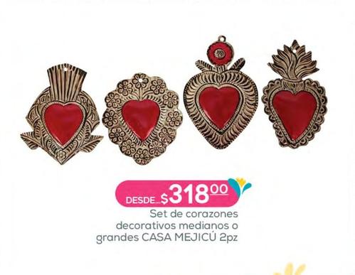 Oferta de Casa Mejicu - Set De Corazones Decorativos Medianos O Grandes  por $318 en Fresko