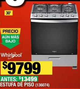 Oferta de Whirlpool - Estufa De Piso por $9799 en The Home Depot