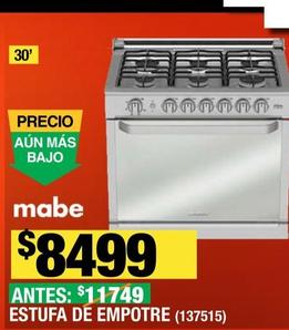 Oferta de Mabe - Estufa De Empotre por $8499 en The Home Depot