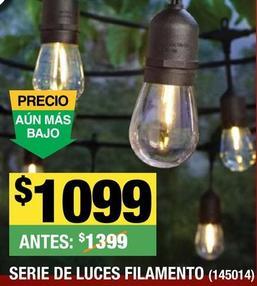 Oferta de Serie De Luces Filamento por $1099 en The Home Depot