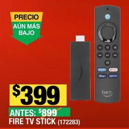 Oferta de Fire Tv Stick por $399 en The Home Depot