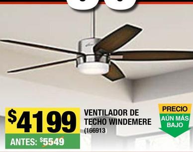 Oferta de Ventilador De Techo Windemere por $4199 en The Home Depot