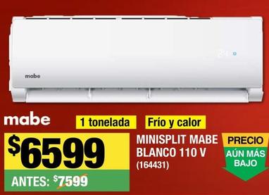 Oferta de Mabe - Minisplit Blanco 110 V por $6599 en The Home Depot