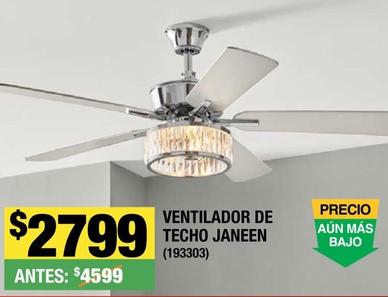 Oferta de Ventilador De Techo Janeen por $2799 en The Home Depot