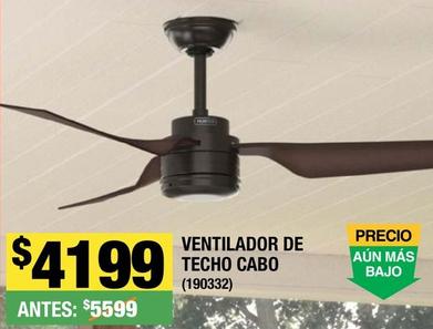 Oferta de Ventilador De techo Cabo por $4199 en The Home Depot