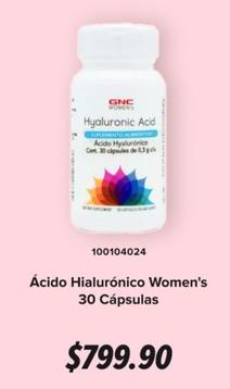 Oferta de Gnc - Acido Hialuronico Women's 30 Capsulas por $799.9 en GNC
