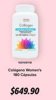 Oferta de Gnc - Colageno Women's 180 Capsulas por $649.9 en GNC