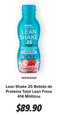 Oferta de Lean Shake 25 Bebida De Proteína Total Lean Fresa 414 Mililitros por $89.9 en GNC