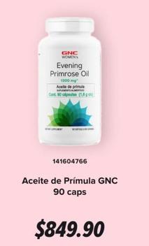 Oferta de Gnc - Aceite De Primula 90 Caps por $849.9 en GNC
