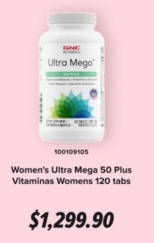 Oferta de Gnc - Women's Ultra Mega 50 Plus Vitaminas Womens 120 Tabs por $1299.9 en GNC