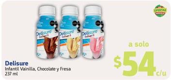 Oferta de Delisure - Infantil Vainilla , Chocolate Y Fresa 237ml por $54 en Farmacias YZA