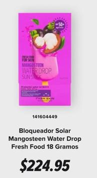 Oferta de Farm Skin - Bloqueador Solar Mangosteen Water Drop Fresh Food por $224.95 en GNC