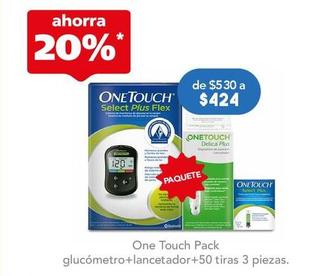 Oferta de One Touch - Glucometro + Lancetador + 50 Tiras por $424 en Farmacia San Pablo