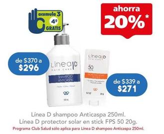 Oferta de Linea D - Shampoo Anticaspa por $271 en Farmacia San Pablo