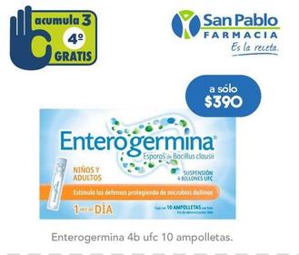 Oferta de Enterogermina - 4B Ufc 10 Ampolletas por $390 en Farmacia San Pablo