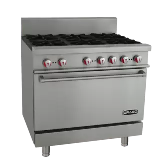 Oferta de Estufa de gas Drago de 6 quemadores y horno- CG61 por $27880 en Cooking Depot