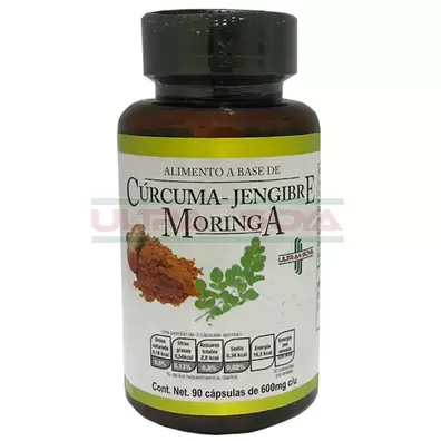 Oferta de US 232*CURCUMA, JENGIBRE, MORINGA C/90 CAPS por $140 en Ultrasoya