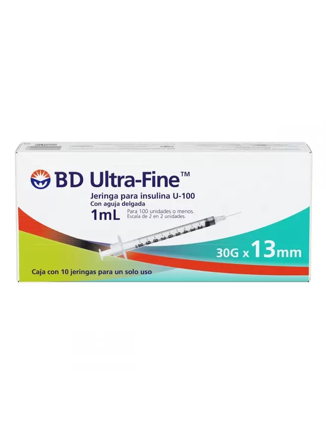 Oferta de BD Ultra Fine Jeringa Para Insulina U-100... por $53 en Farmalisto