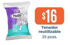 Oferta de Platino - Tenedor Reutilizable por $16 en Tiendas Neto