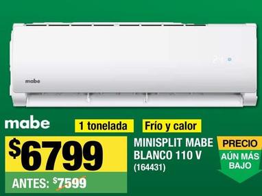 Oferta de Mabe - Minisplit Mabe Blanco 110 V por $6799 en The Home Depot