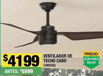 Oferta de Ventilador  De Techo Cabo por $4199 en The Home Depot