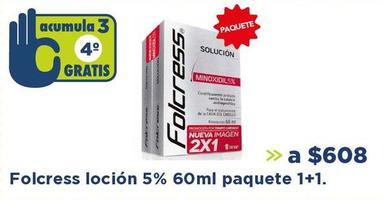 Oferta de Folcress - Locion 5% 60ml paquete 1+1 por $608 en Farmacia San Pablo