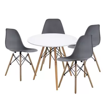 Oferta de Comedor Mesa oslo 80 Blanco + 4 Sillas Oslo por $2699 en Mundo In Muebles