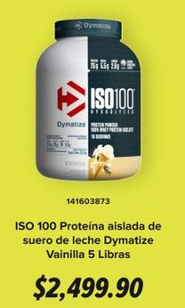 Oferta de Dymatize - Iso 100 Proteína Aislada De Suero De Leche Vainilla 5 Libras por $2499.9 en GNC