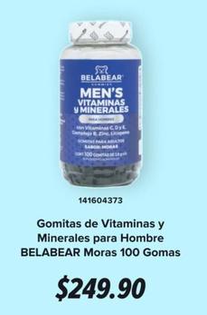 Oferta de Belabear - Gomitas De Vitaminas Y Minerales Para Hombre  Moras 100 Gomas por $249.9 en GNC