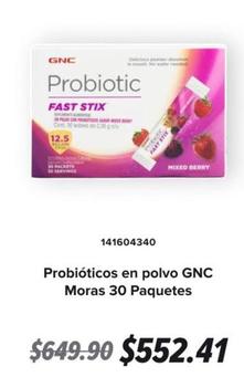 Oferta de GNC - Probióticos En Polvo Moras por $552.41 en GNC